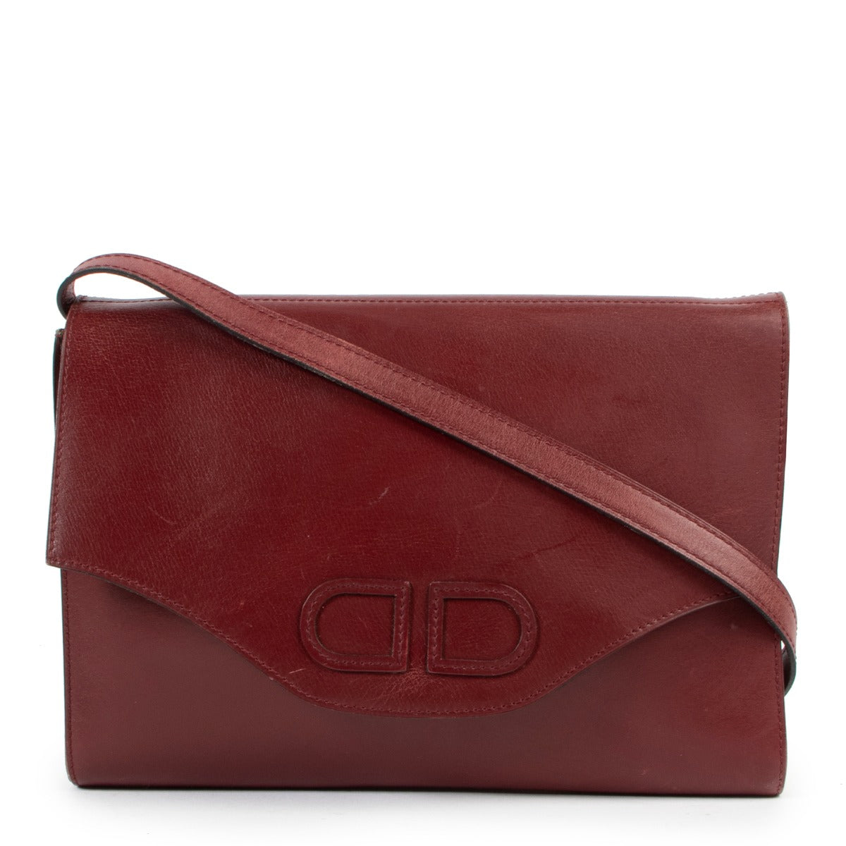 Delvaux Burgundy Shoulder Flap Bag Clutch