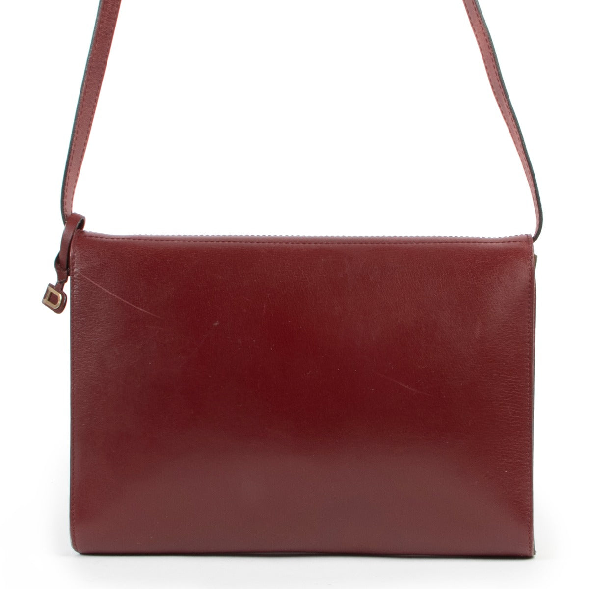 Delvaux Burgundy Shoulder Flap Bag Clutch