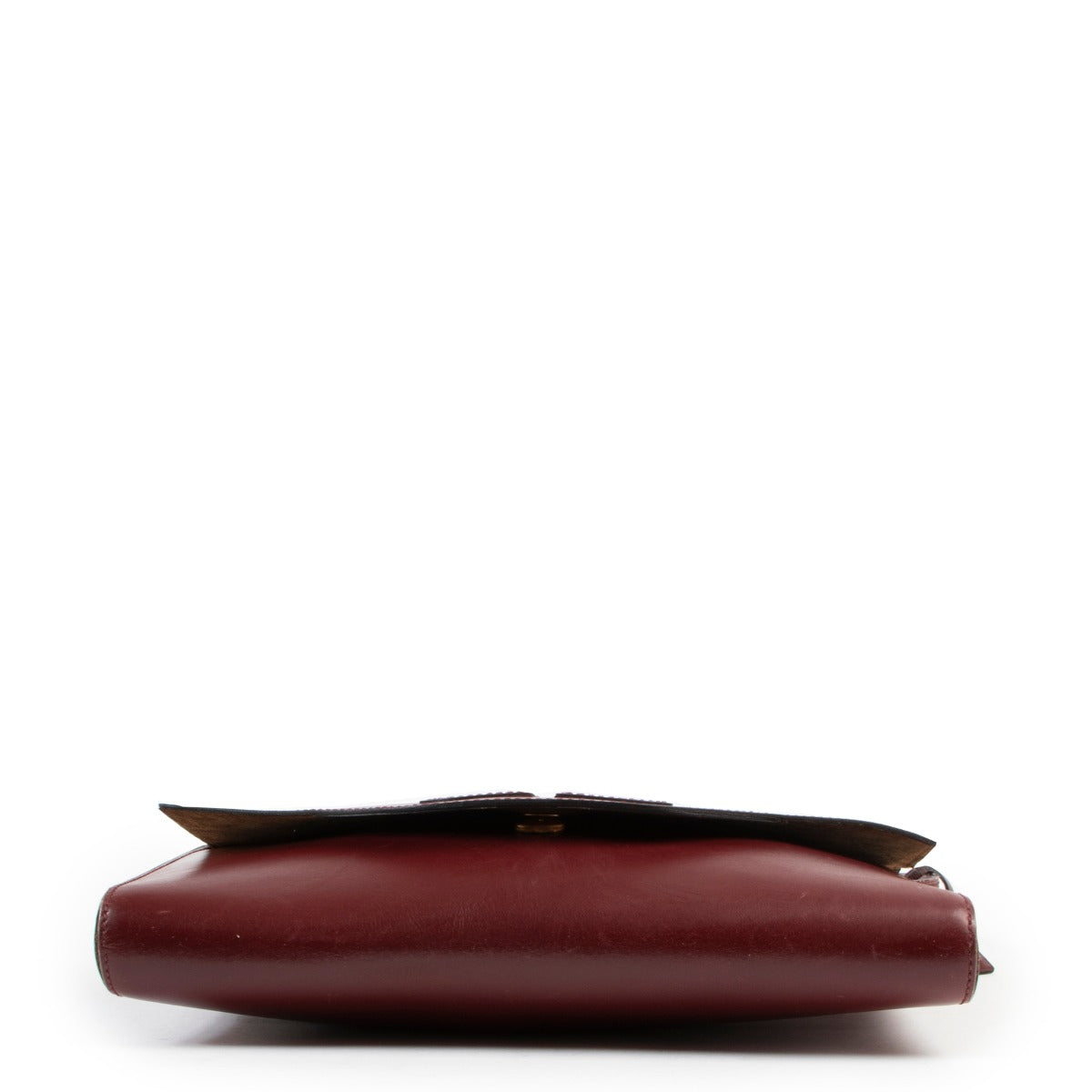 This Delvaux Burgundy Shoulder Flap Bag Clutch is available at Labellov for a fair price online or in store.