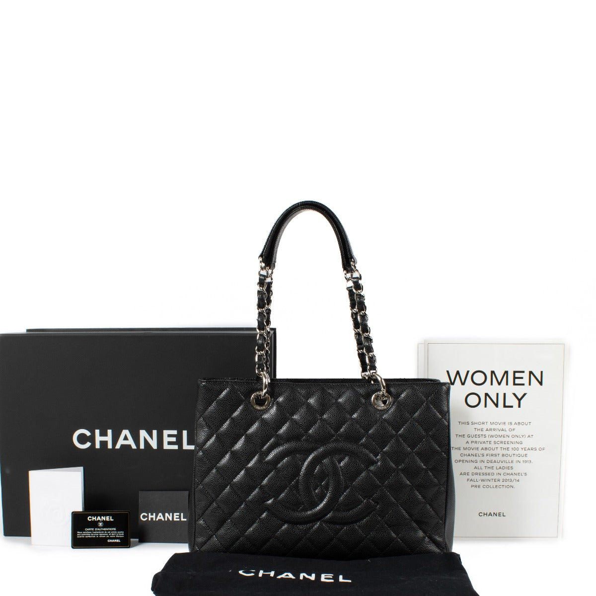 Chanel Black Caviar Leather GST Grand Shopping Tote Bag