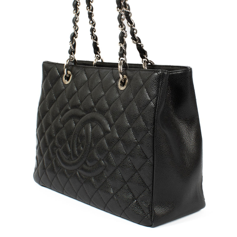 Chanel Black Caviar Leather GST Grand Shopping Tote Bag