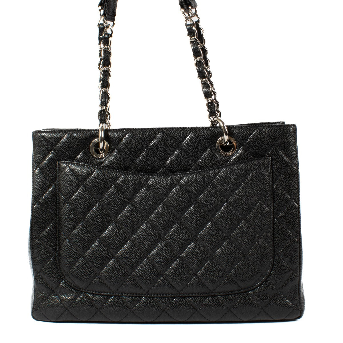 Sac fourre-tout Chanel GST Grand Shopping en cuir caviar noir