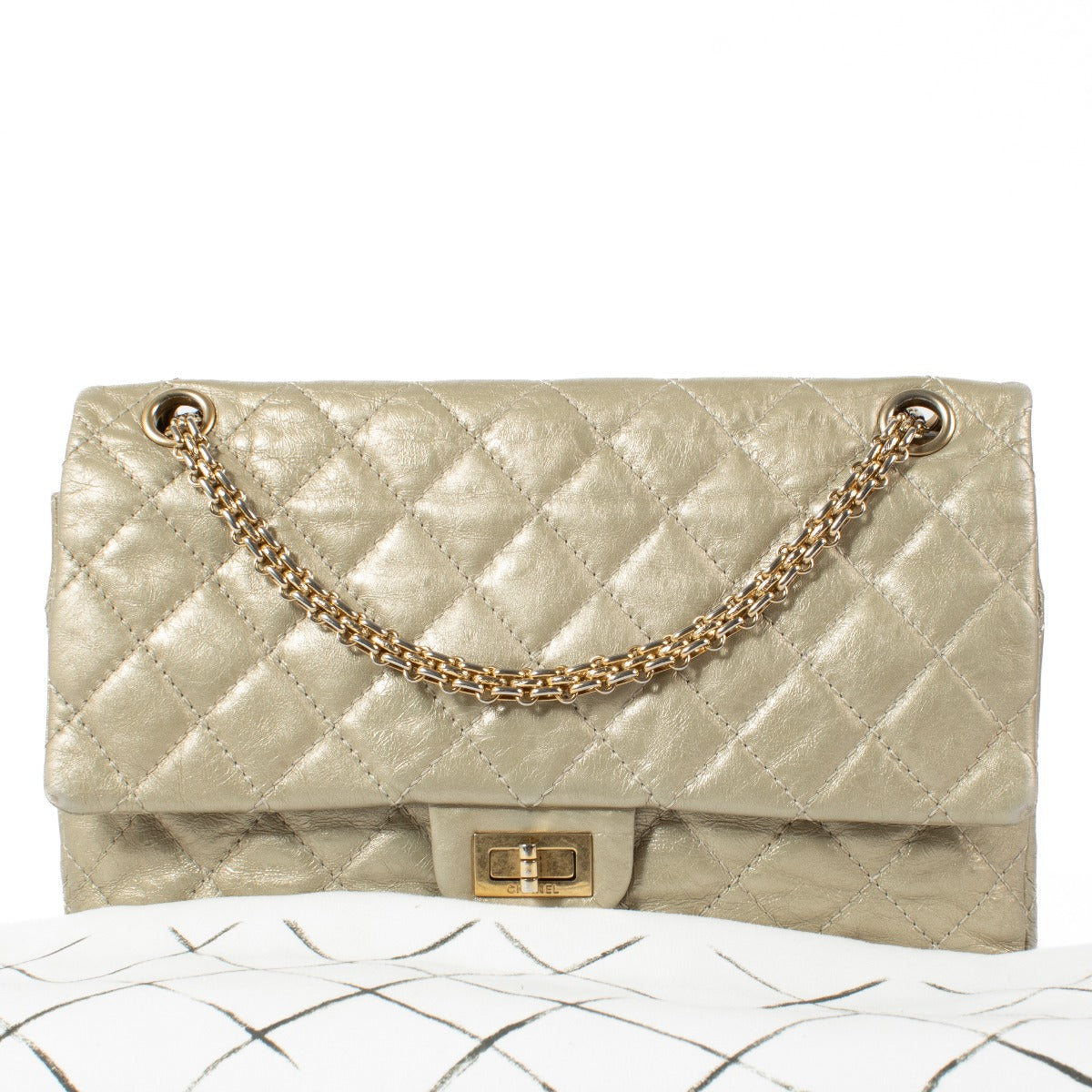 Chanel Gold Aged Calfskin Medium 2.55 Bag