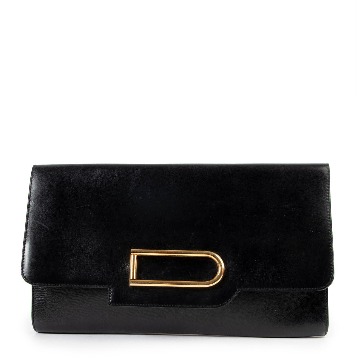 Shop safe online 100% authentic second hand Delvaux Black Clutch in very good condition at Labellov in Antwerp.