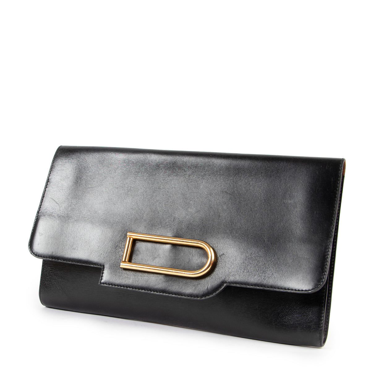 Shop safe online 100% authentic second hand Delvaux Black Clutch in very good condition at Labellov in Antwerp.