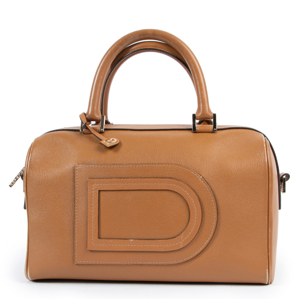 Shop safe online 100% authentic second hand Delvaux Cognac Louise Boston Shoulder Bag in very good condition at the right price at Labellov in Antwerp.
