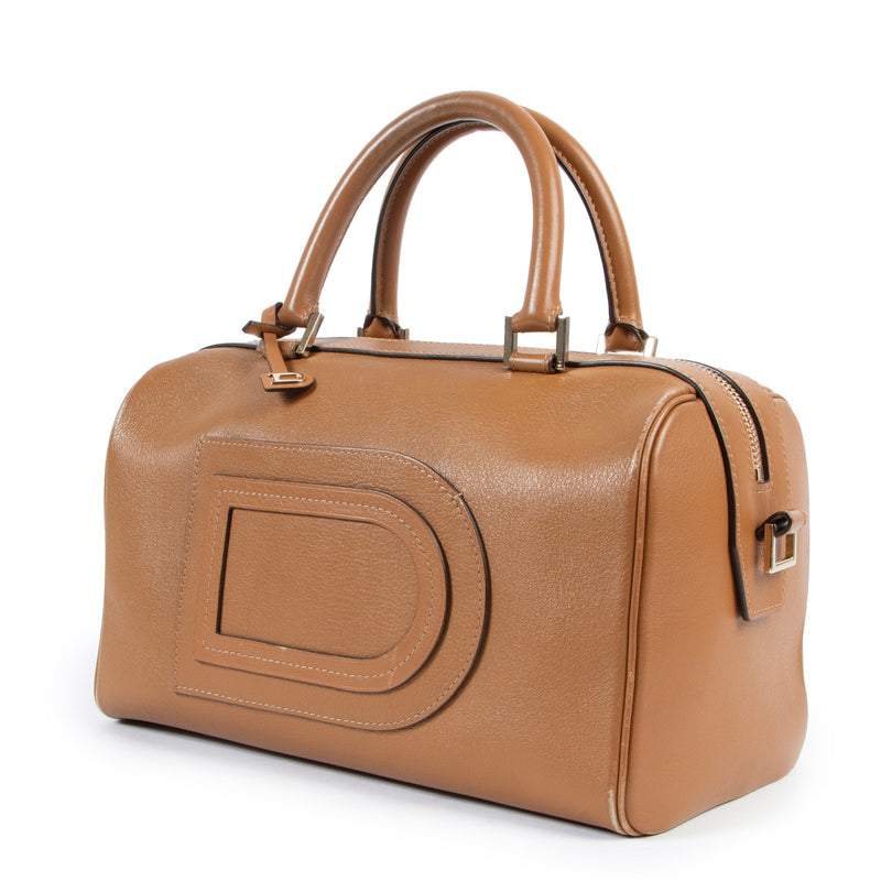 Delvaux Cognac Louise Boston PM Tas