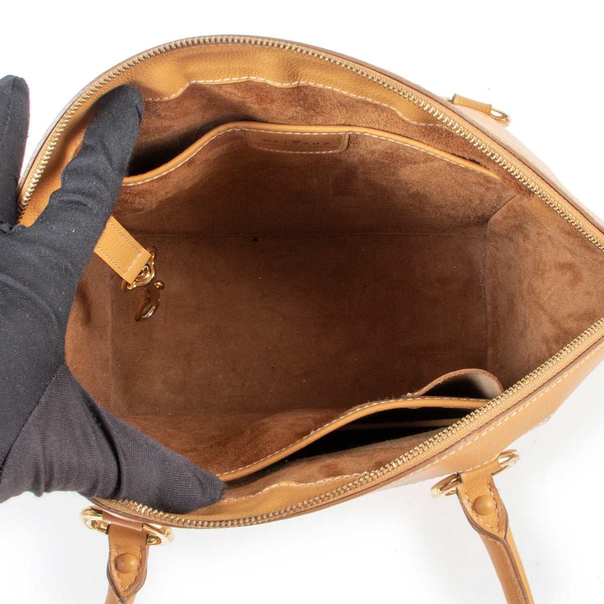 Sac porté épaule Charme Delvaux beige et jaune