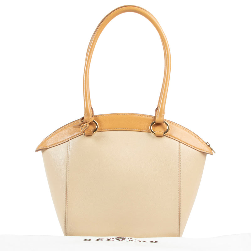 Delvaux Beige & Yellow Charme Shoulder Bag