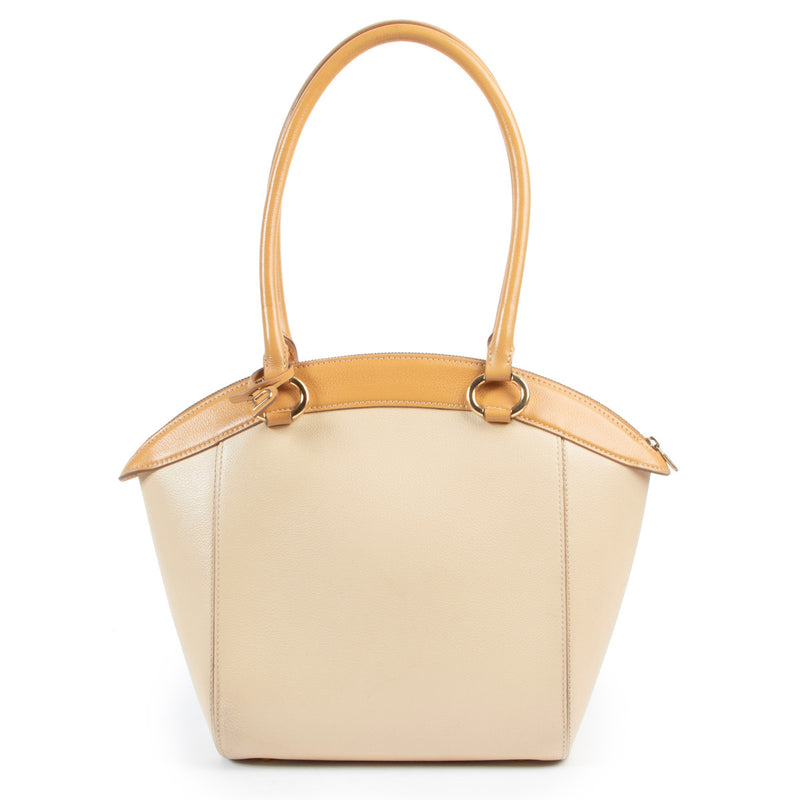 Delvaux Beige & Yellow Charme Shoulder Bag