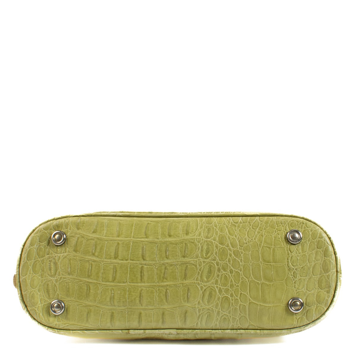 Shop safe online at Labellov in Antwerp, Brussels and Knokke this 100% authentic second hand Mulberry Lime Green Crocodile Embossed Leather Bag