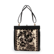 Shop safe online 100% authentic second hand Delvaux Vintage Black and White Top Handle Bag in good preloved condition at the right price at Labellov in Antwerp.