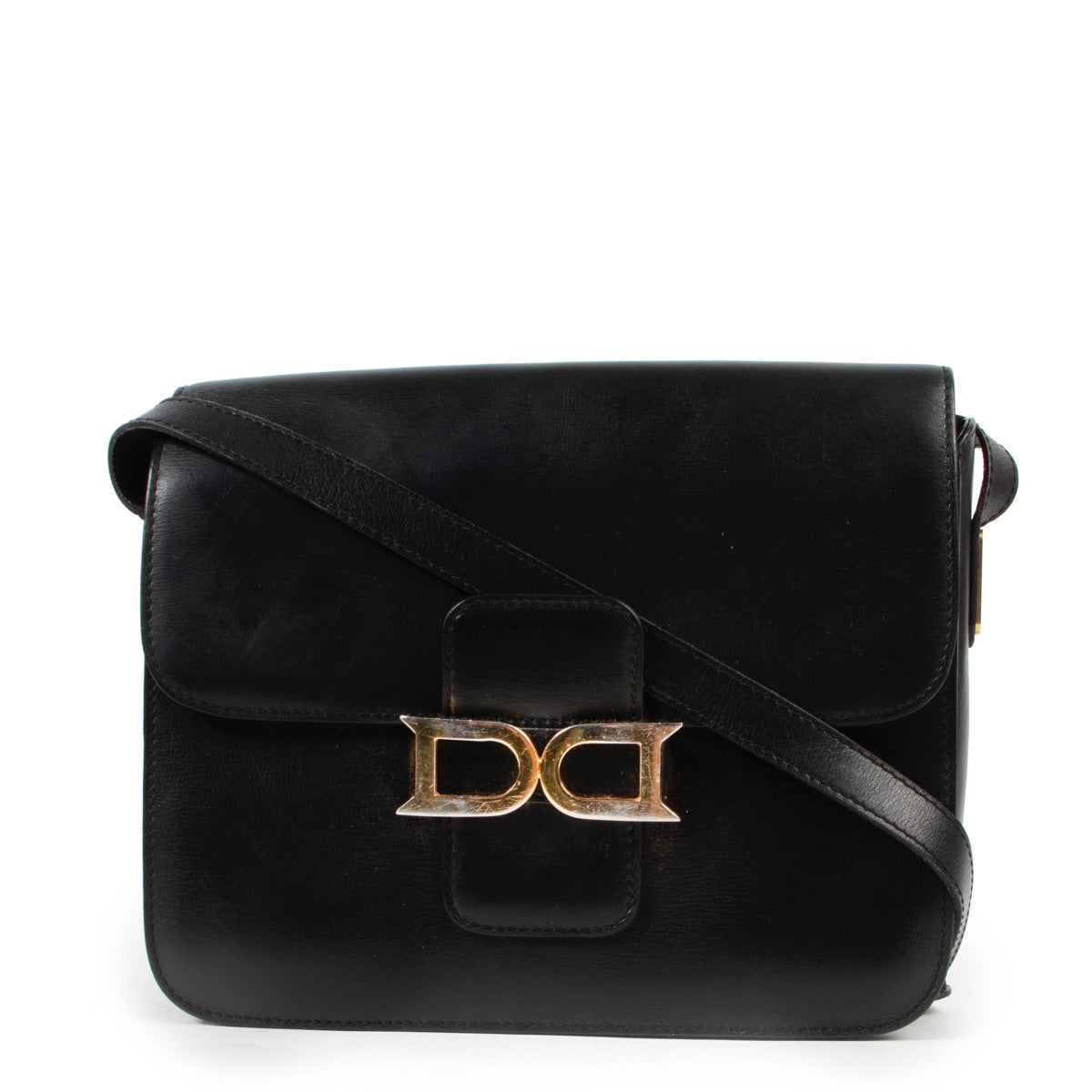 shop safe online secondhand Delvaux Black Bourgogne Crossbody Bag.