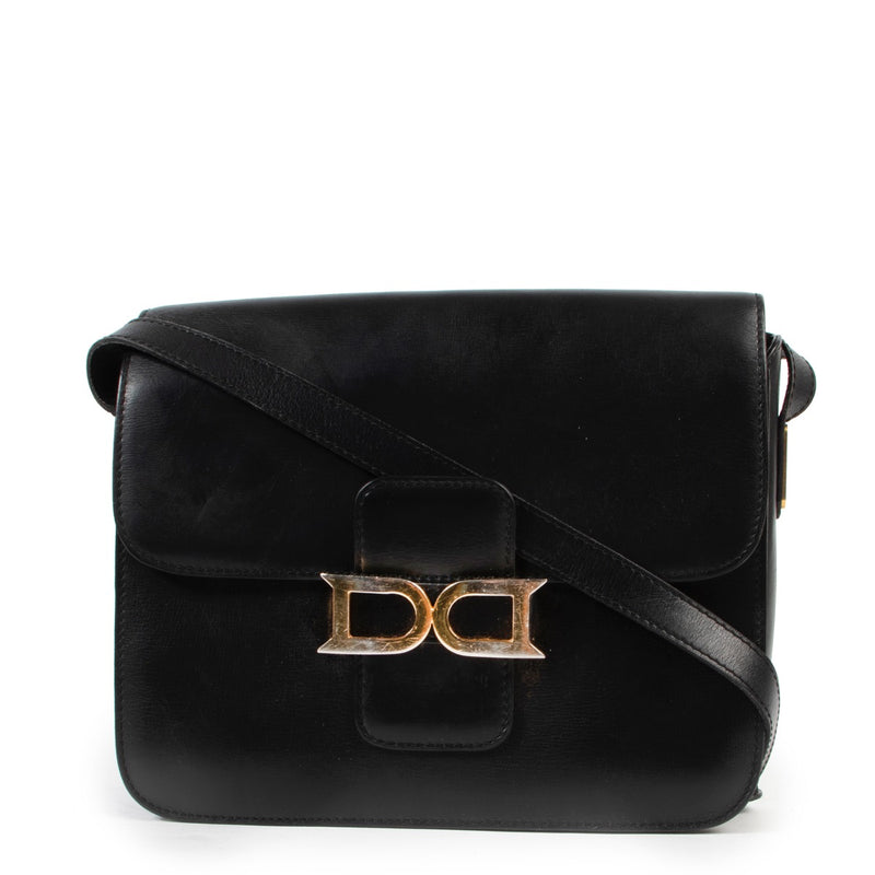 shop safe online secondhand Delvaux Black Bourgogne Crossbody Bag.