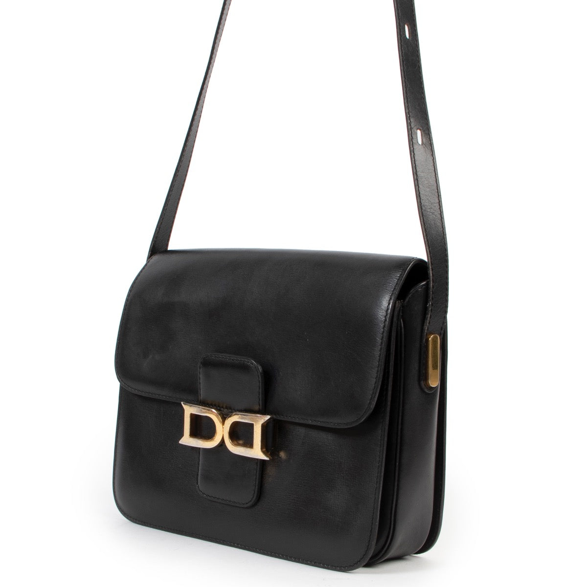shop safe online secondhand Delvaux Black Bourgogne Crossbody Bag.