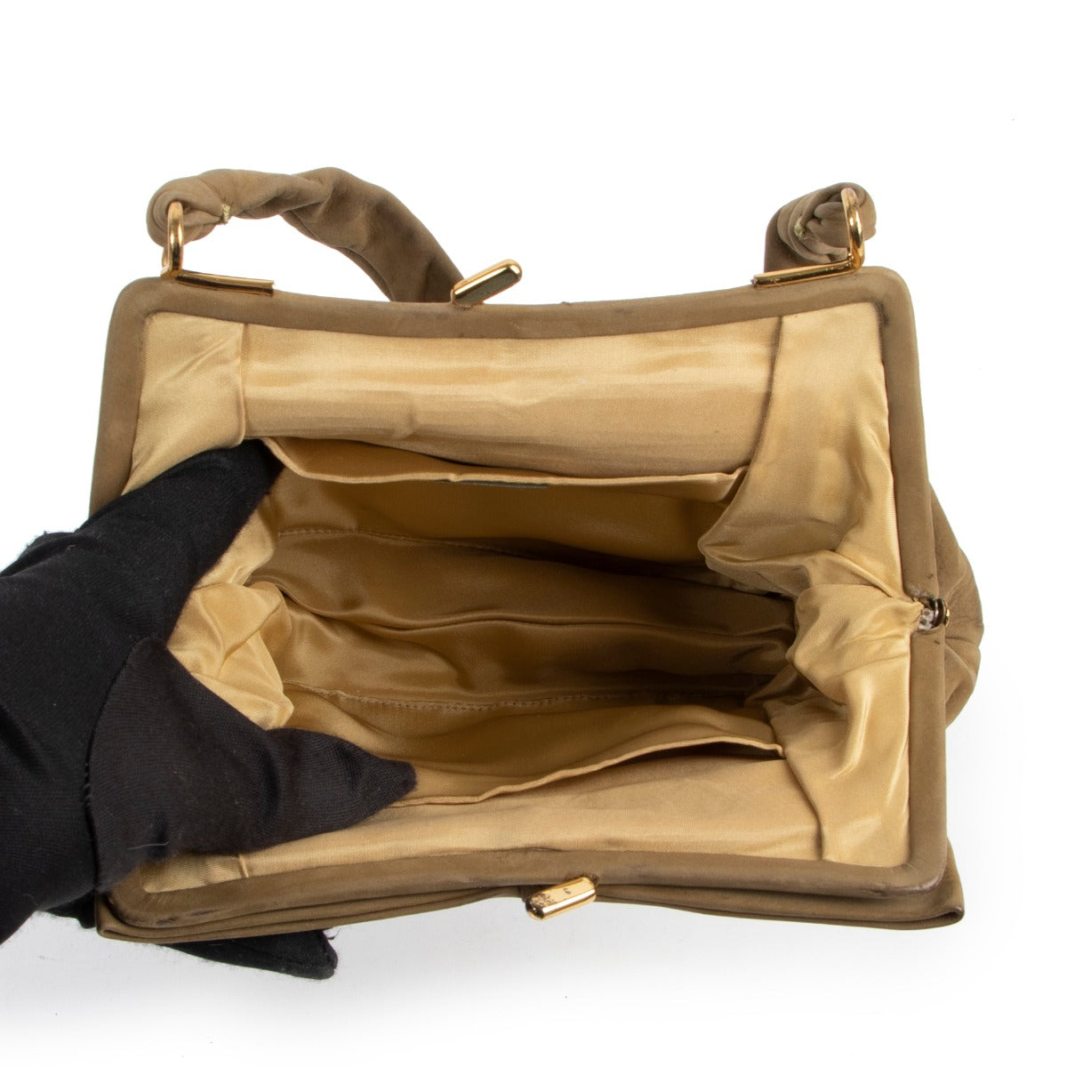 Delvaux Khaki Nubuck Vintage Evening Bag