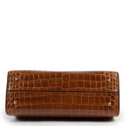 Shop safe online 100% authentic second hand Delvaux Cognac Croco Top Handle in very good condition at Labellov in Antwerp.