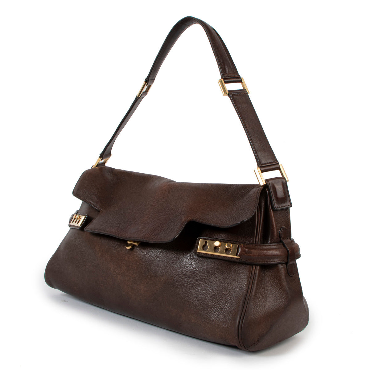 Delvaux Café Brown Ladycalf Tempête Epaule Shoulder Bag