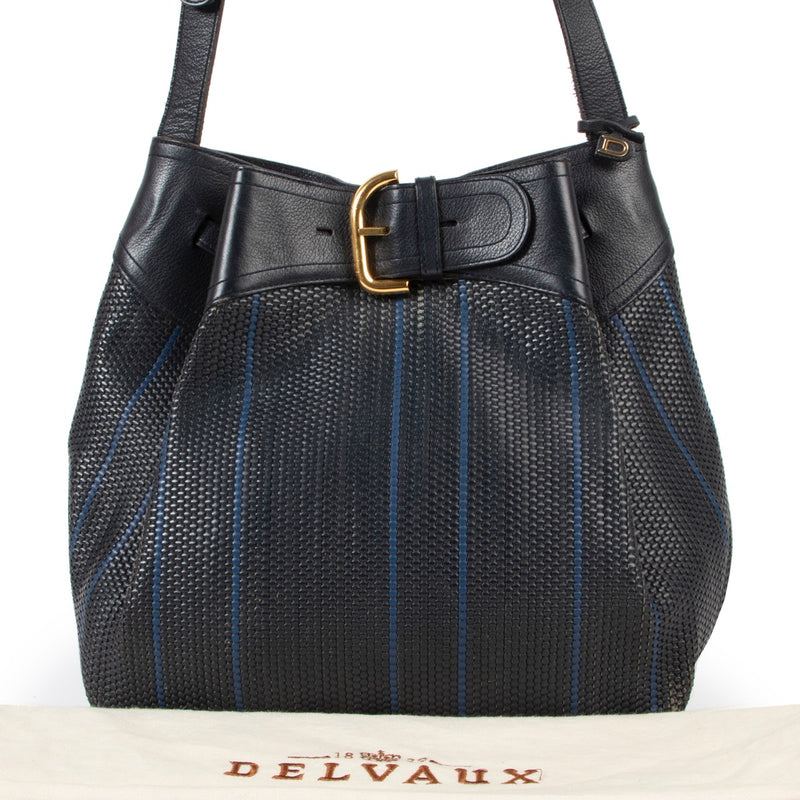 Buy this Delvaux Blue, Black Toile De Cuir Shoulder Bag at Labellov for a reasonable price in good conidtion online or in store.
