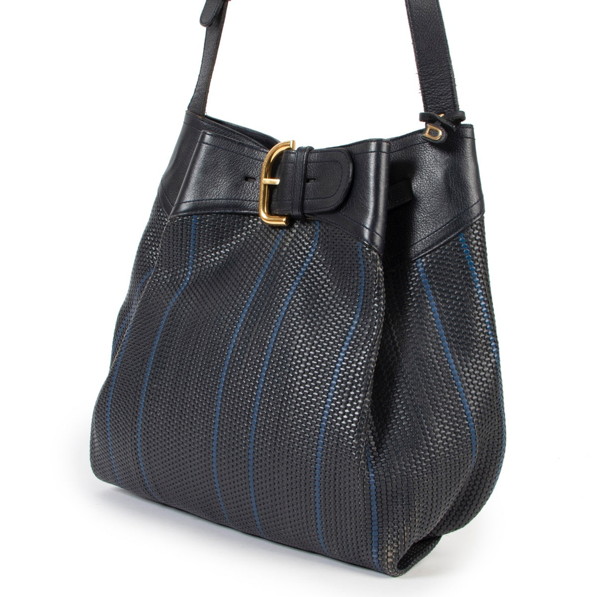 Buy this Delvaux Blue, Black Toile De Cuir Shoulder Bag at Labellov for a reasonable price in good conidtion online or in store.