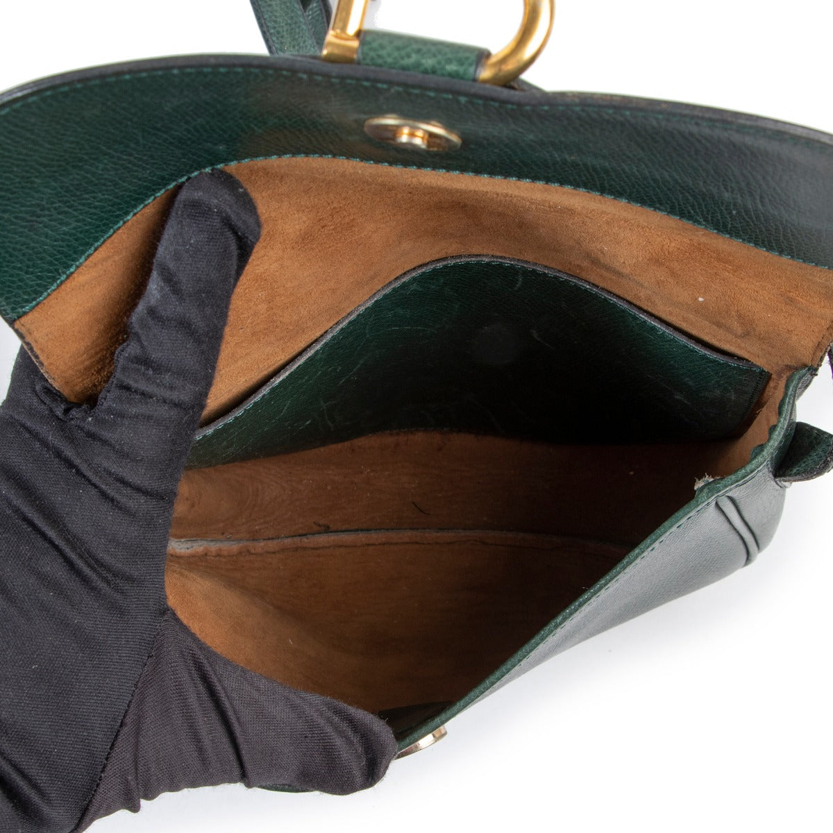 Delvaux Green Leather Crossbody