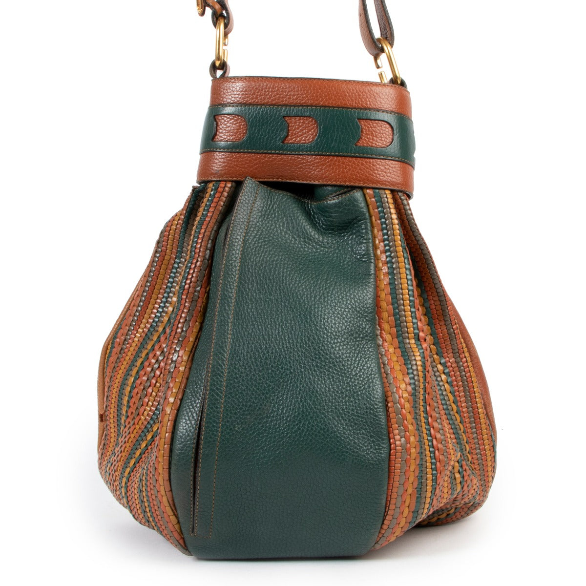 Delvaux Cognac Toile De Cuir Shoulder bag