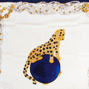 Cartier Blue/White Jeweled Panthère Silk Scarf
