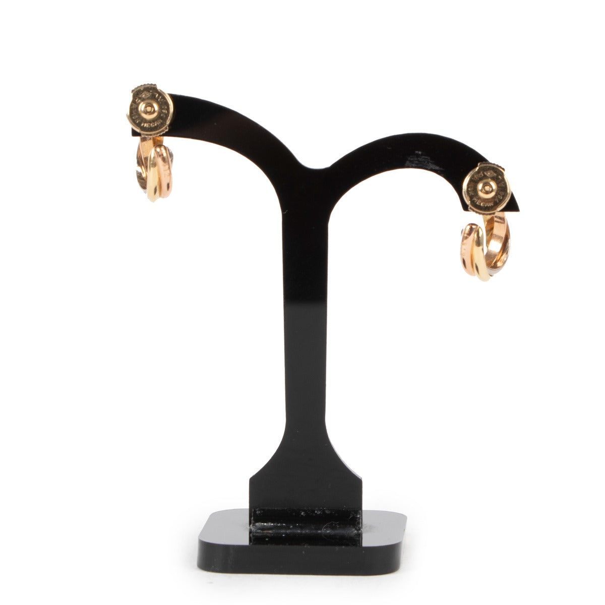 Buy online authentic second hand Cartier gold tritone Trinity earrings in very good condition at Labellov in Antwerp.