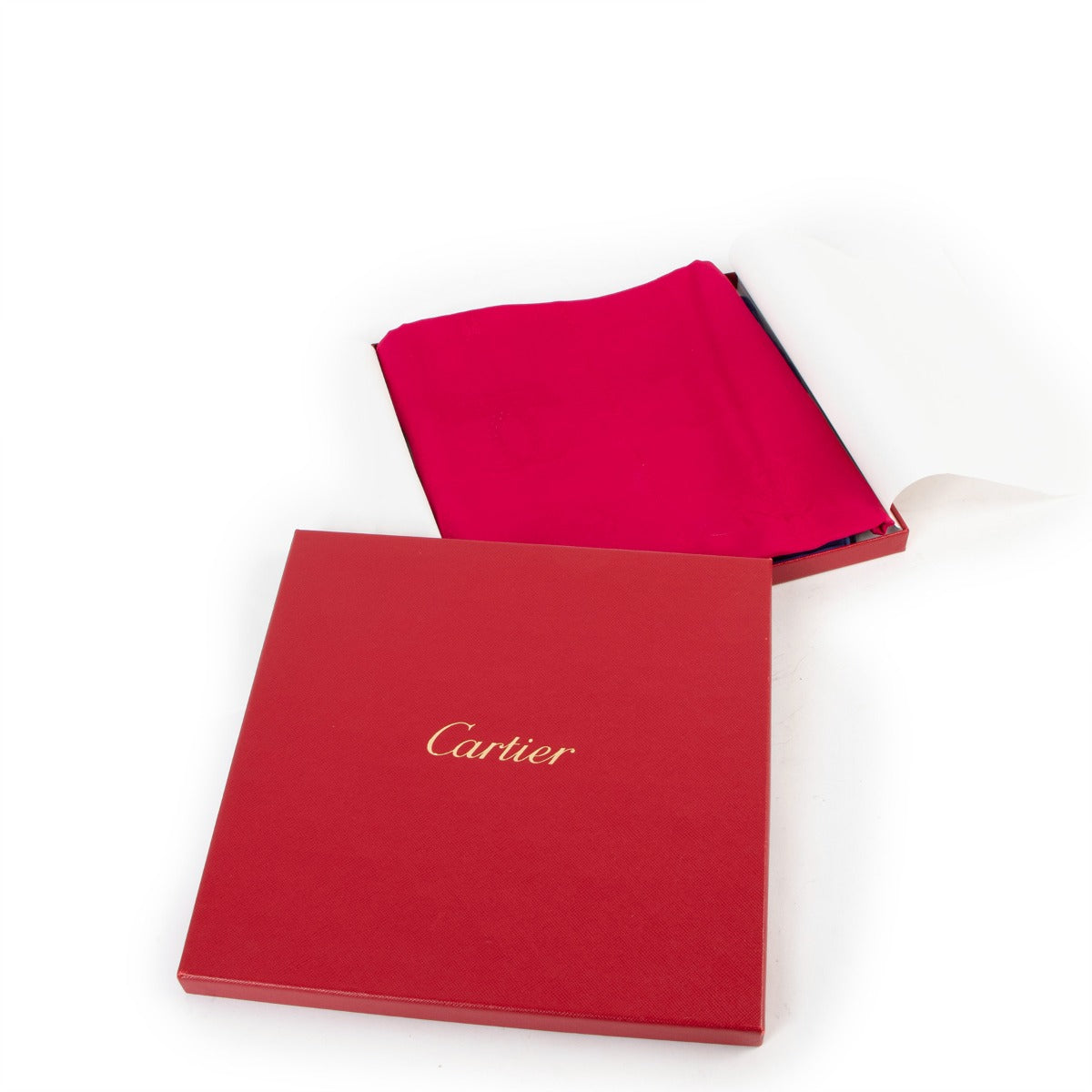 Must de Cartier Fuchsia/Blue Logo Jacquard Silk Scarf