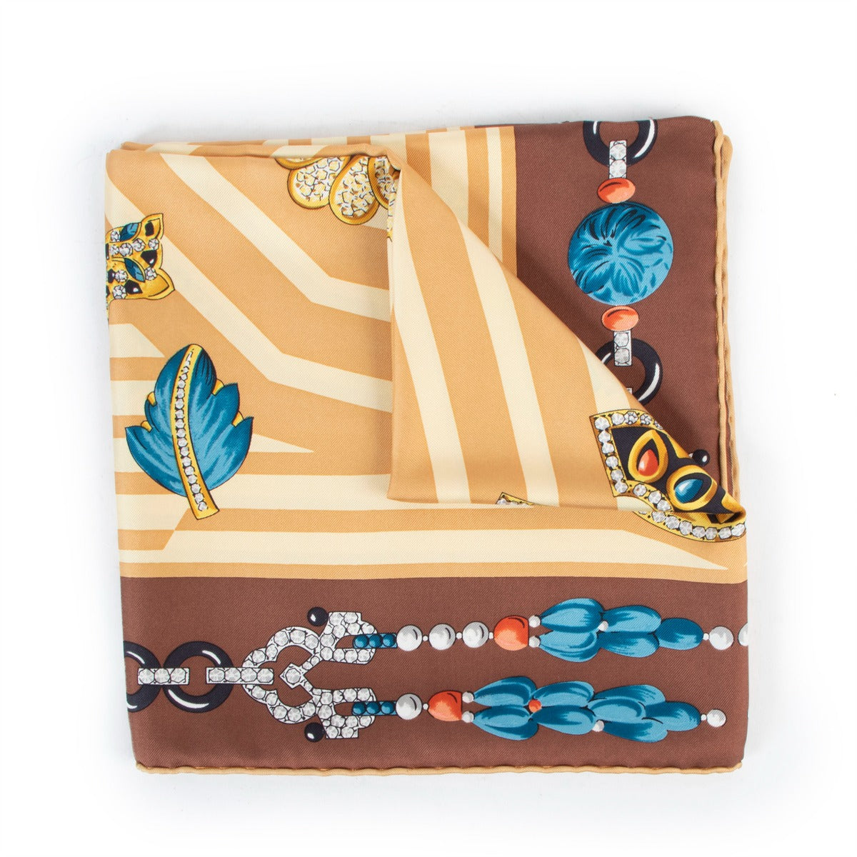 Must de Cartier Multicolor Jewelry Print Silk Scarf