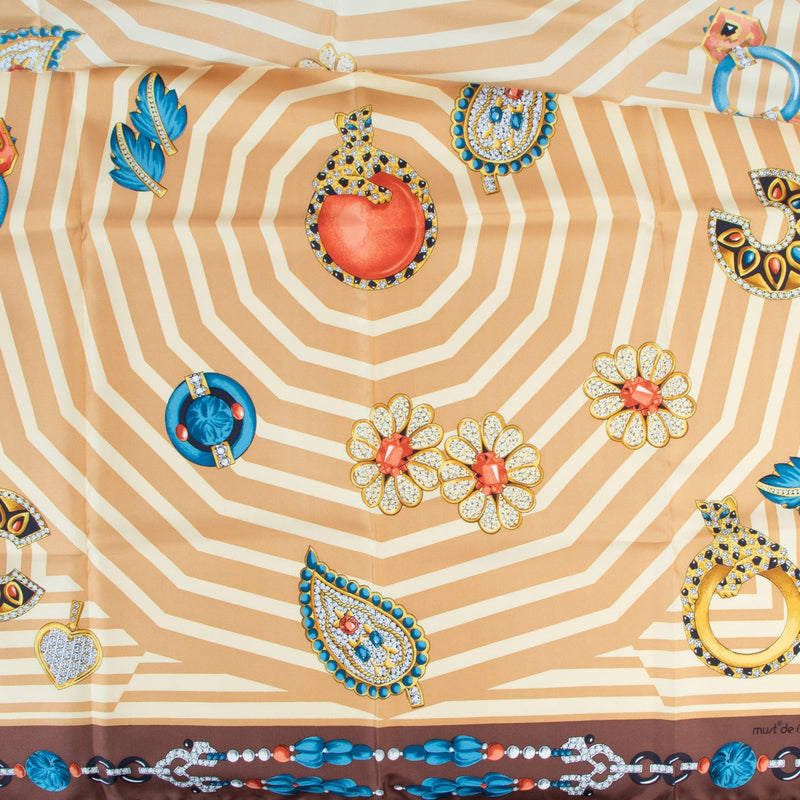 Must de Cartier Multicolor Jewelry Print Silk Scarf