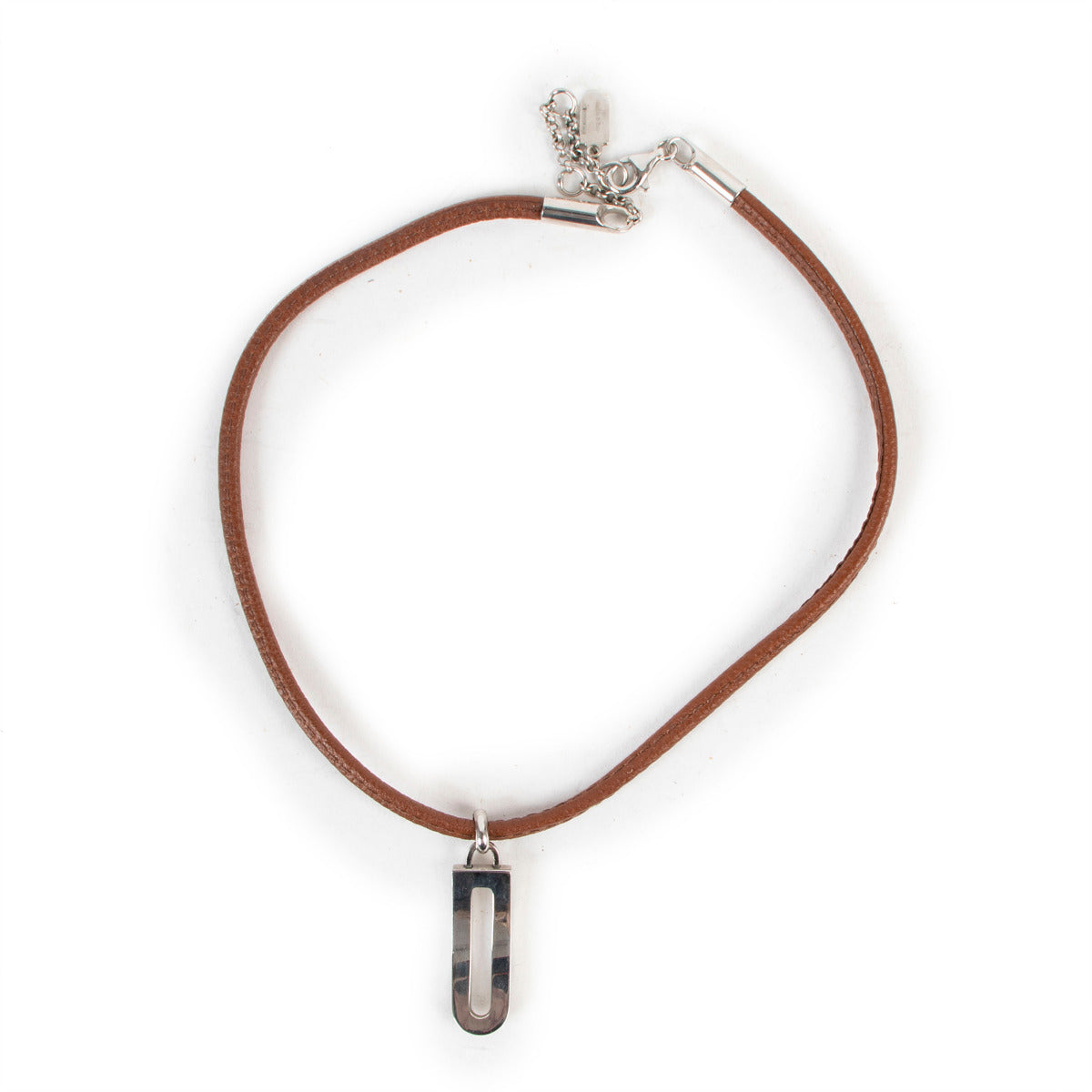 Delvaux Dclic Fauve Jumping Leather Silver D Necklace