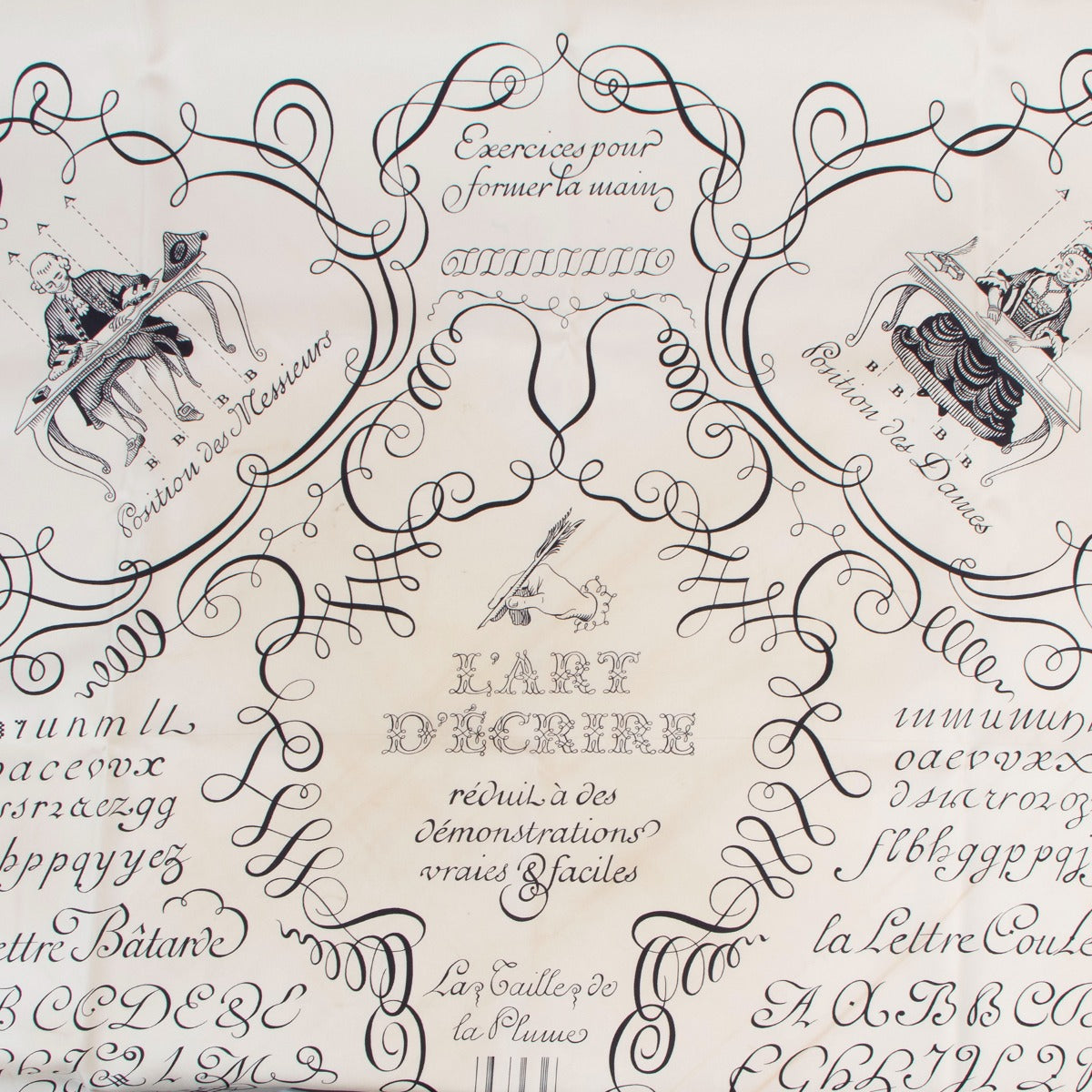 Hermès Beige L'art D'écrire Carré 90 Silk Scarf