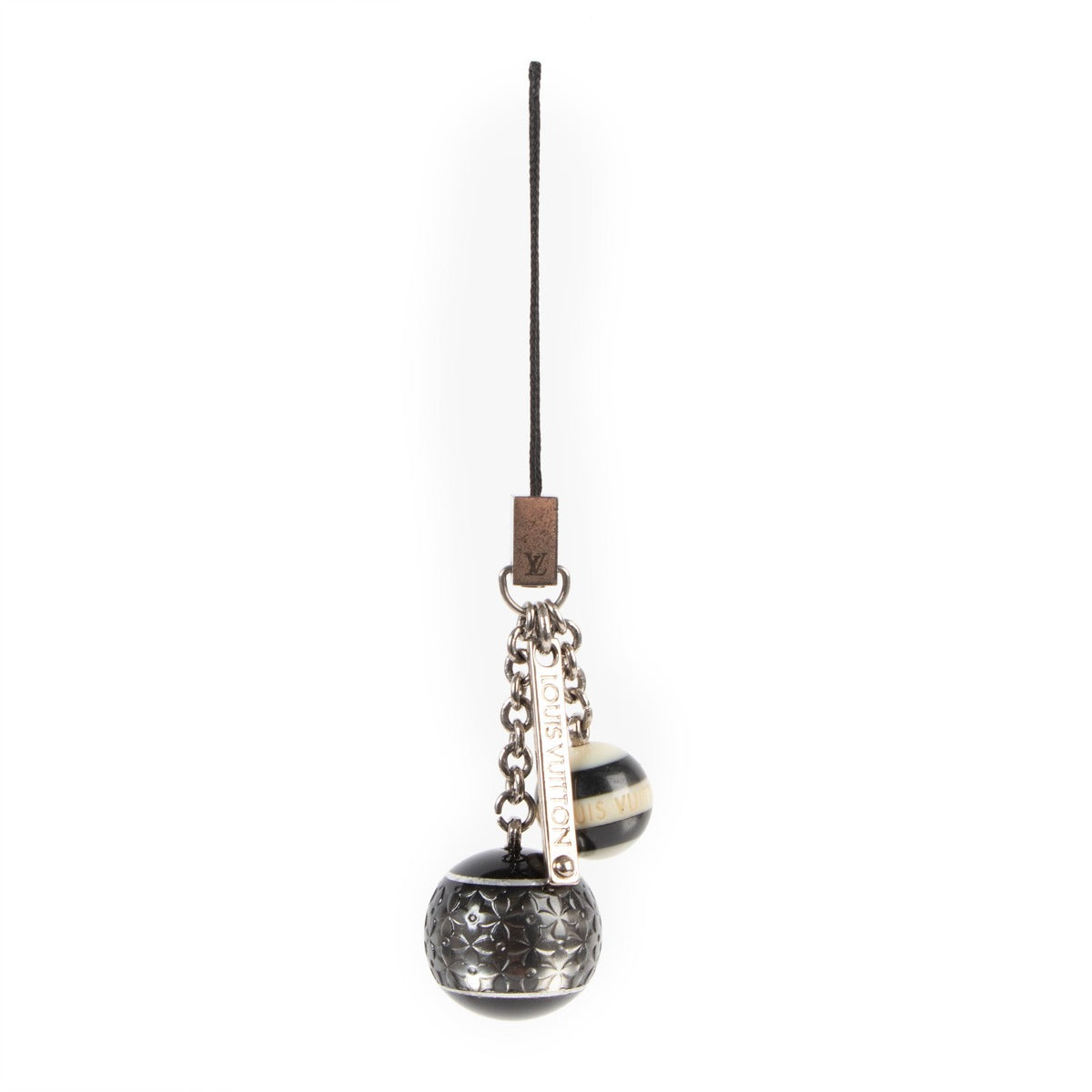 Louis Vuitton Black/Silver Resin Monogram Ball Keychain/Bag Charm