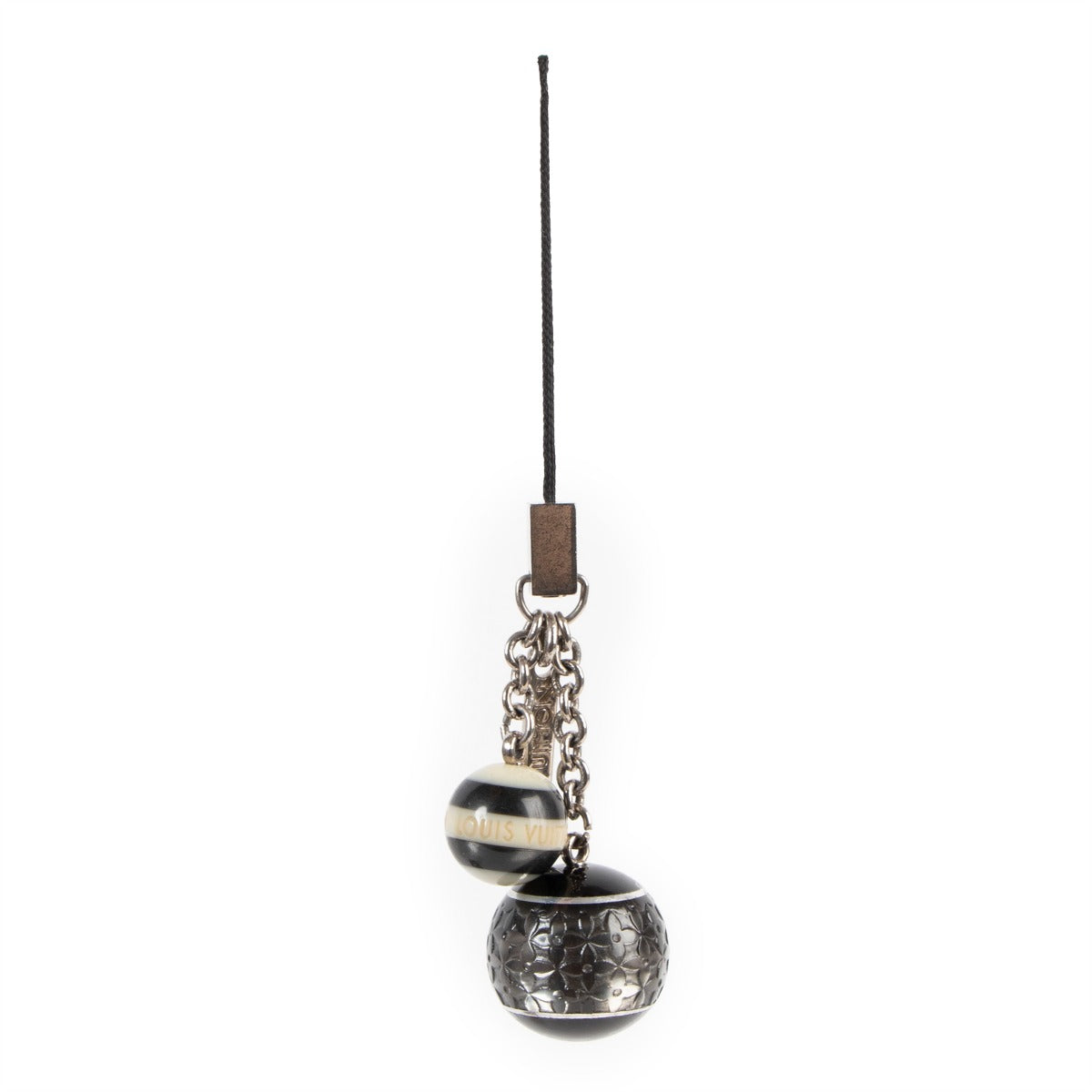 Louis Vuitton Black/Silver Resin Monogram Ball Keychain/Bag Charm