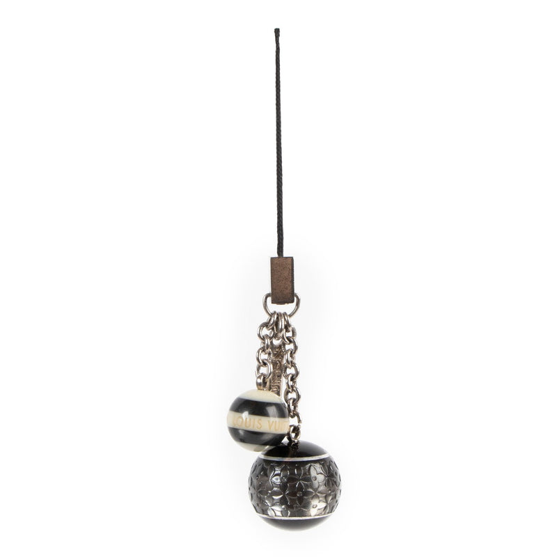 Louis Vuitton Black/Silver Resin Monogram Ball Keychain/Bag Charm