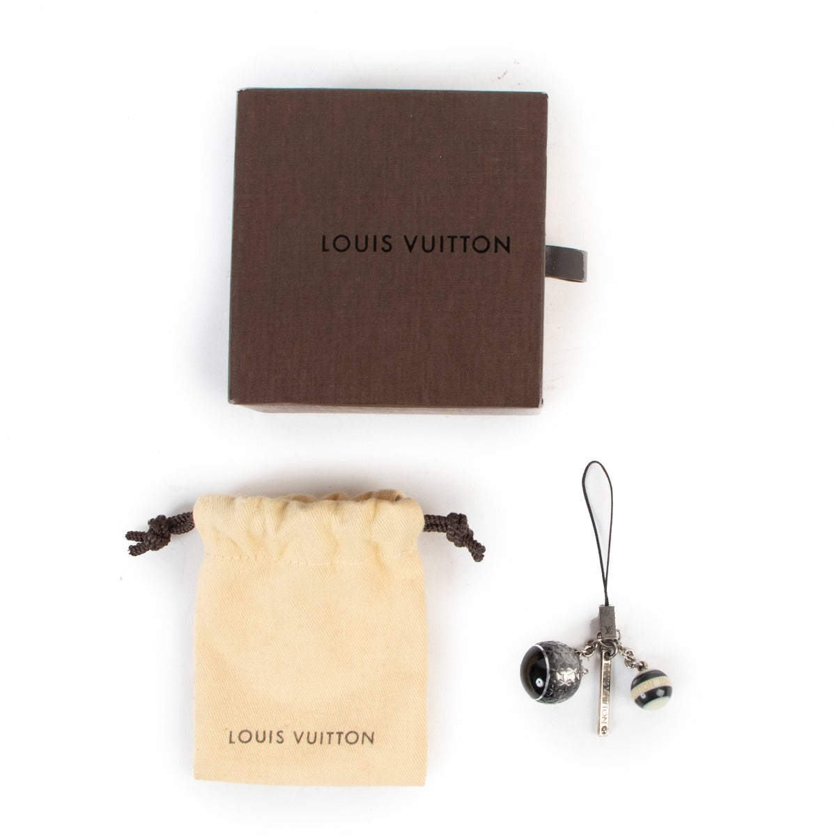 Louis Vuitton Black/Silver Resin Monogram Ball Keychain/Bag Charm
