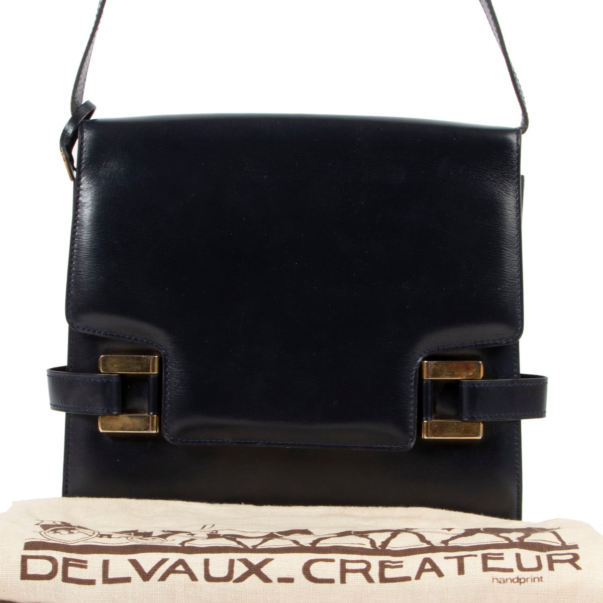 Delvaux Blue Leather Shoulder Bag