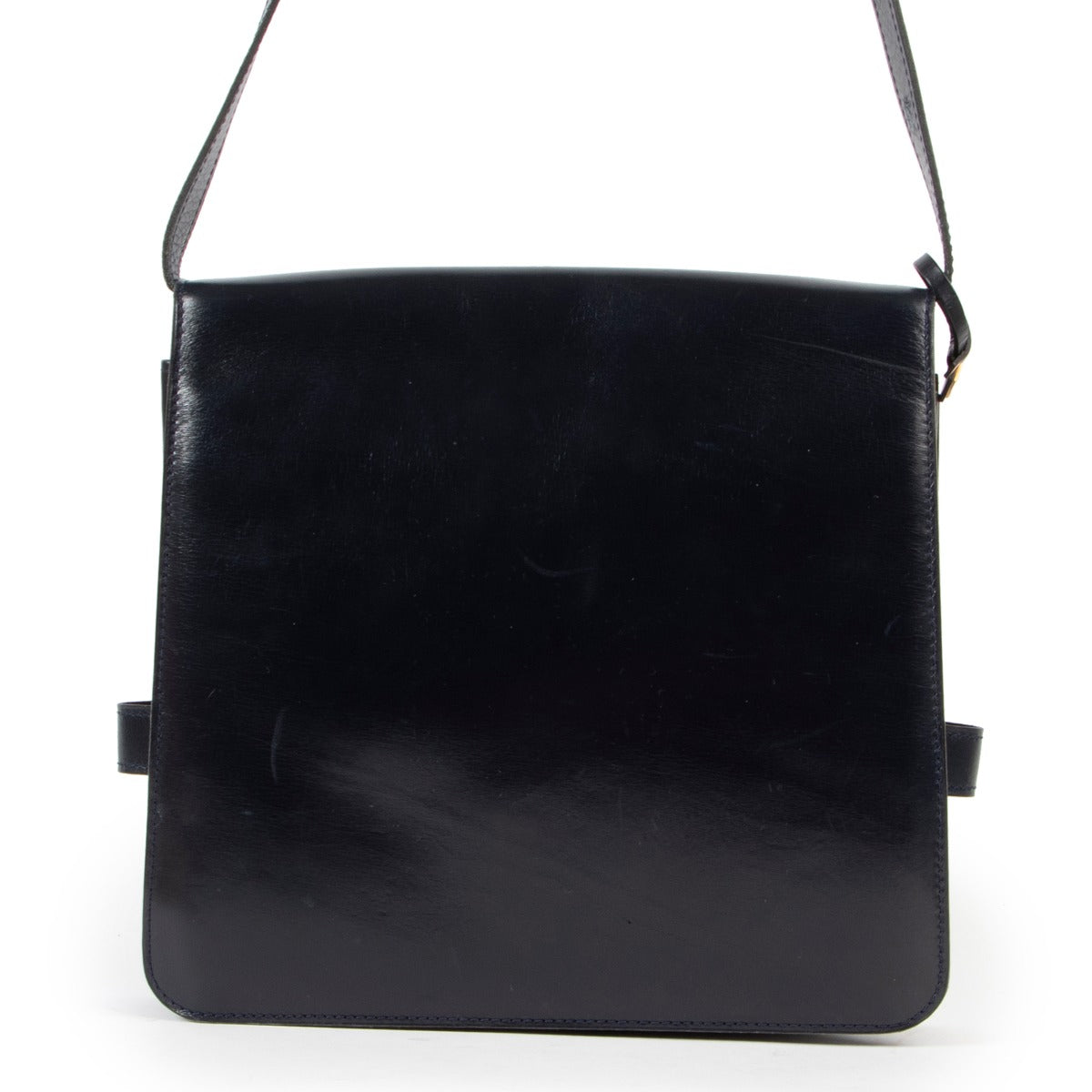 Vintage original Delvaux Blue Leather Shoulder Bag in good condition on Labellov Luxury 2nd hand site