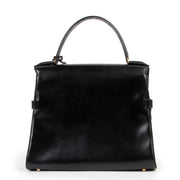 Original no fake Delvaux Tempête Black Leather Top handle in good condition on Labellov vintage site for 2nd hand luxury goods