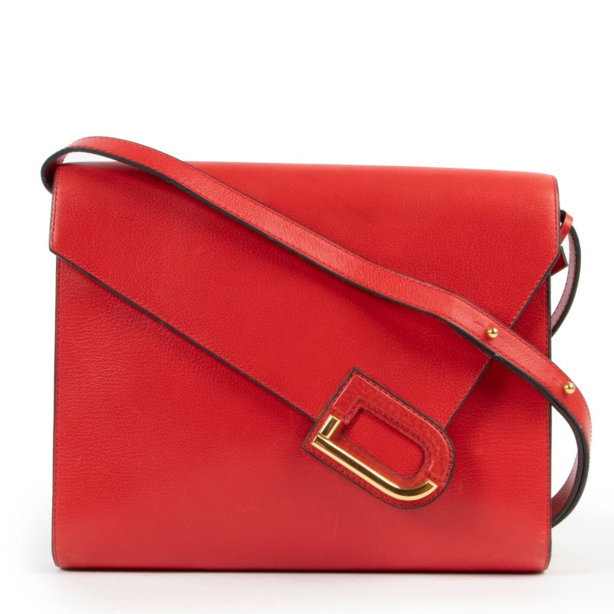 Delvaux Red Leather Crossbody