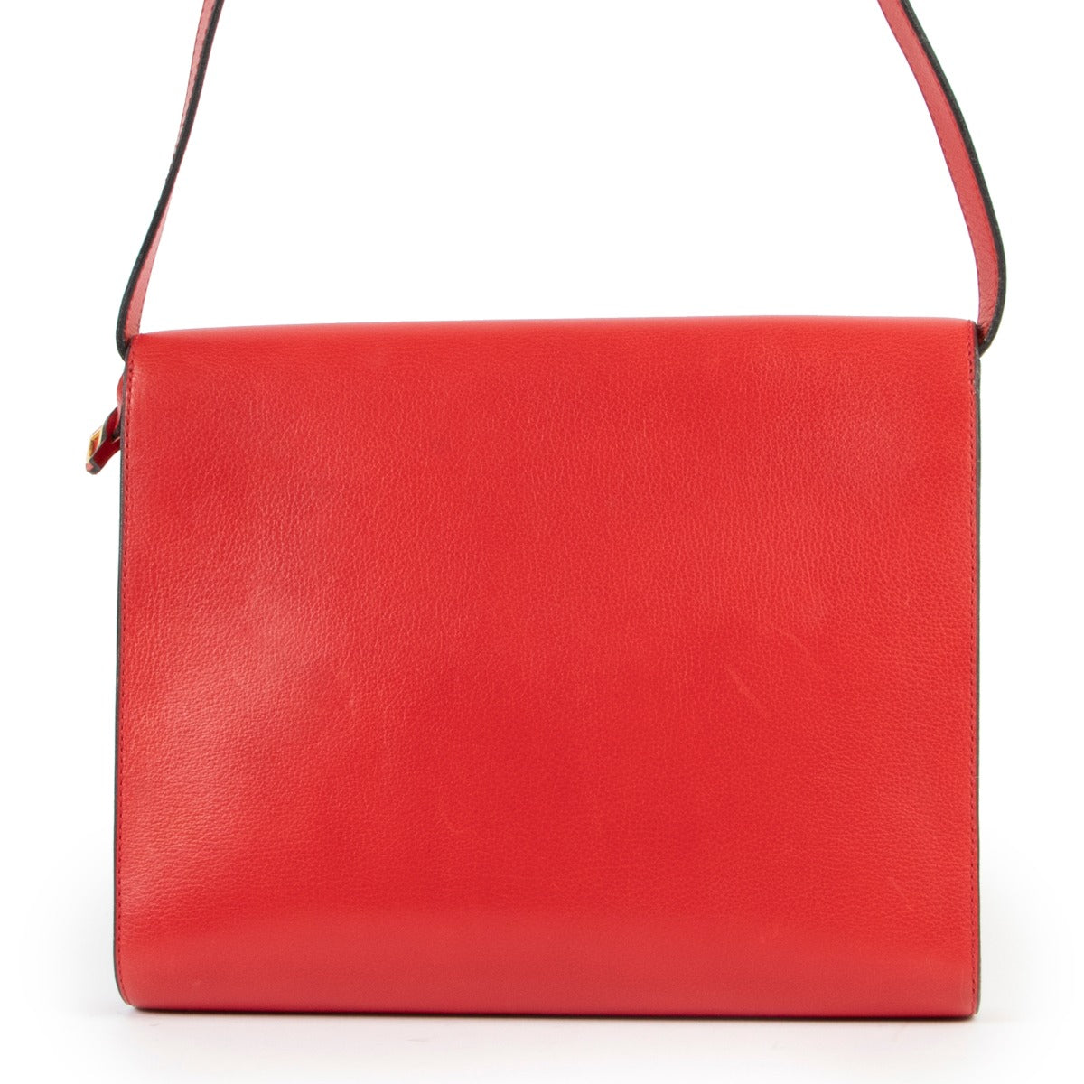 Delvaux Red Leather Crossbody now for sale online at Labellov Antwerp in good condition and original state not fake designer bag