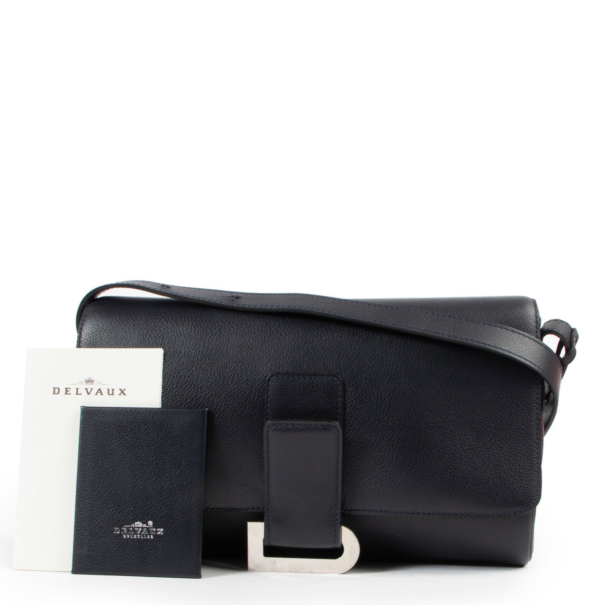 Delvaux Marine Blue Passerelle Shoulder Bag