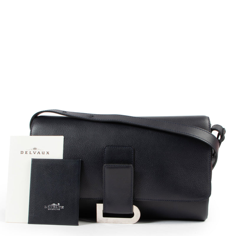 Delvaux Marine Blue Passerelle Shoulder Bag