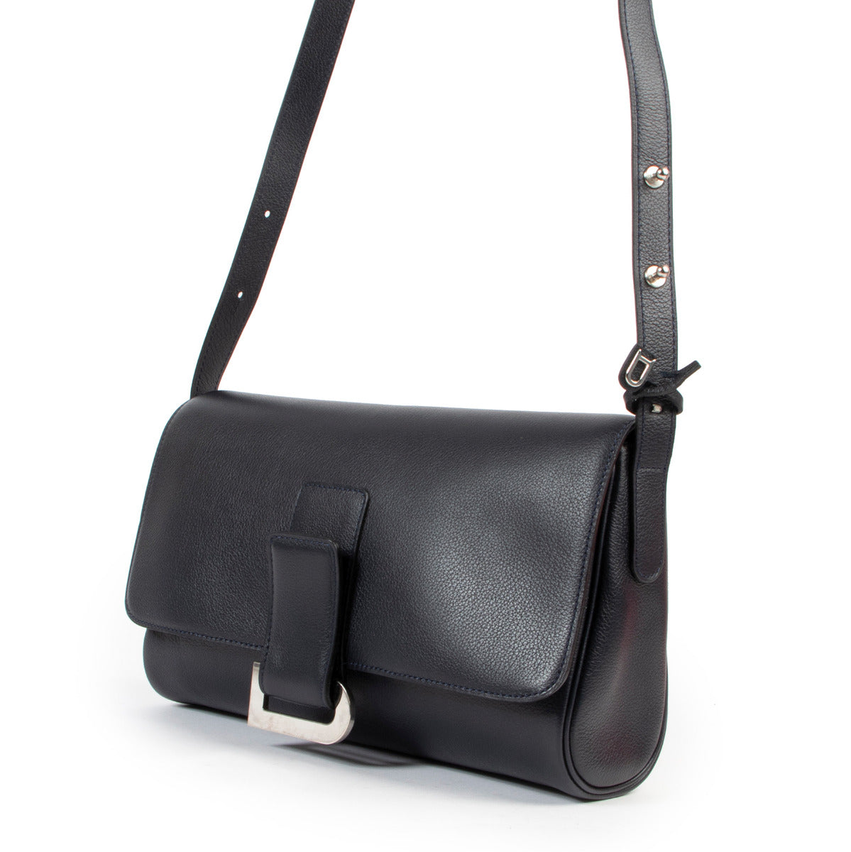Sac bandoulière Delvaux Passerelle bleu marine