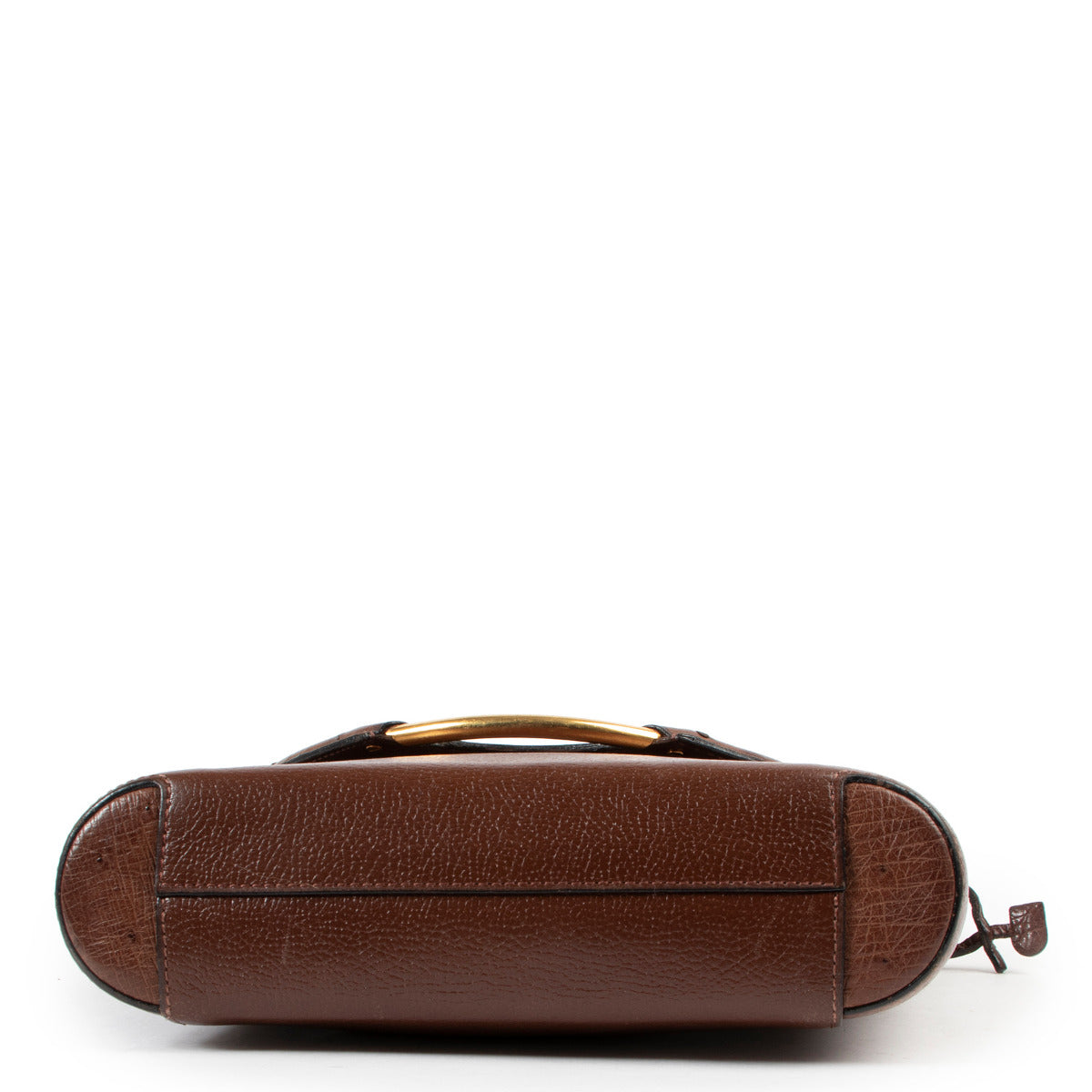 Sac bandoulière Delvaux Eclair en autruche marron