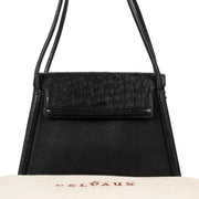 Original vintage Delvaux Black Leather Ostrich Shoulder Bag for sale in good condition on Labellov vintage site with good price