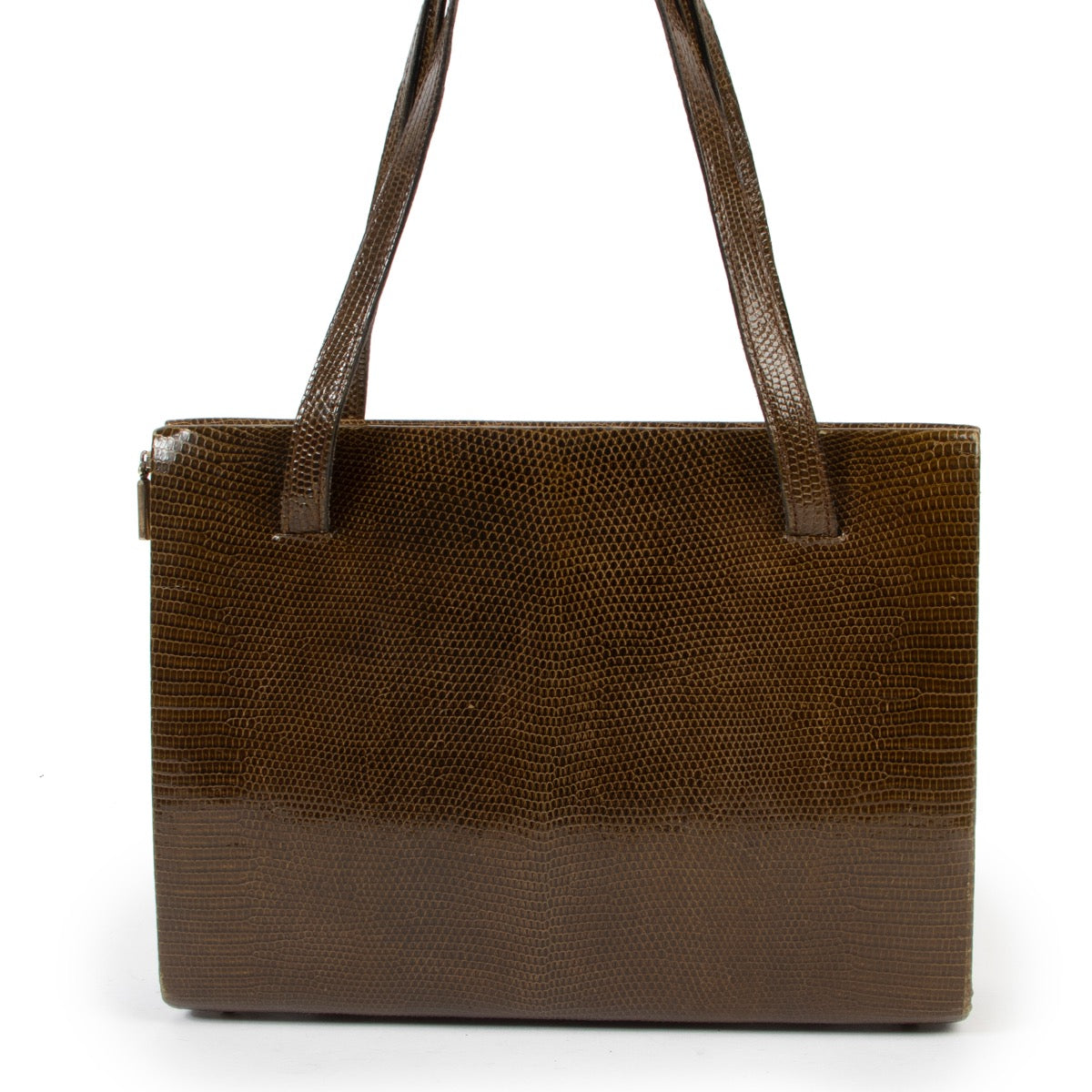 Original vintage Delvaux Green Lizard Shoulder Bag for sale in good condition on Labellov vintage site with good price