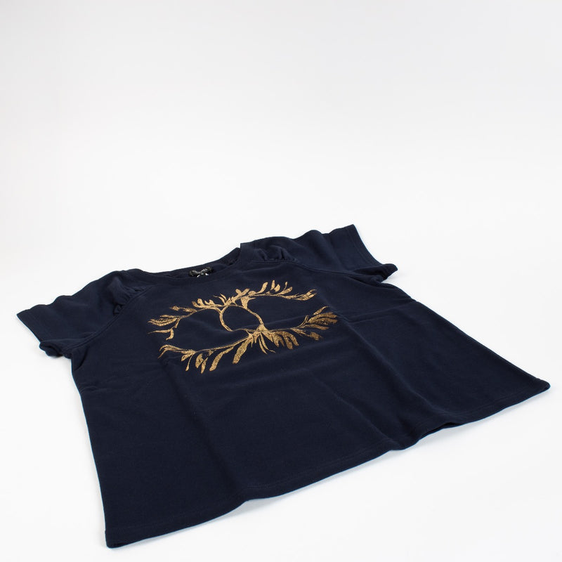shop 100% authentic second hand Chanel 18C Navy Cotton T-Shirt - Size M on Labellov.com