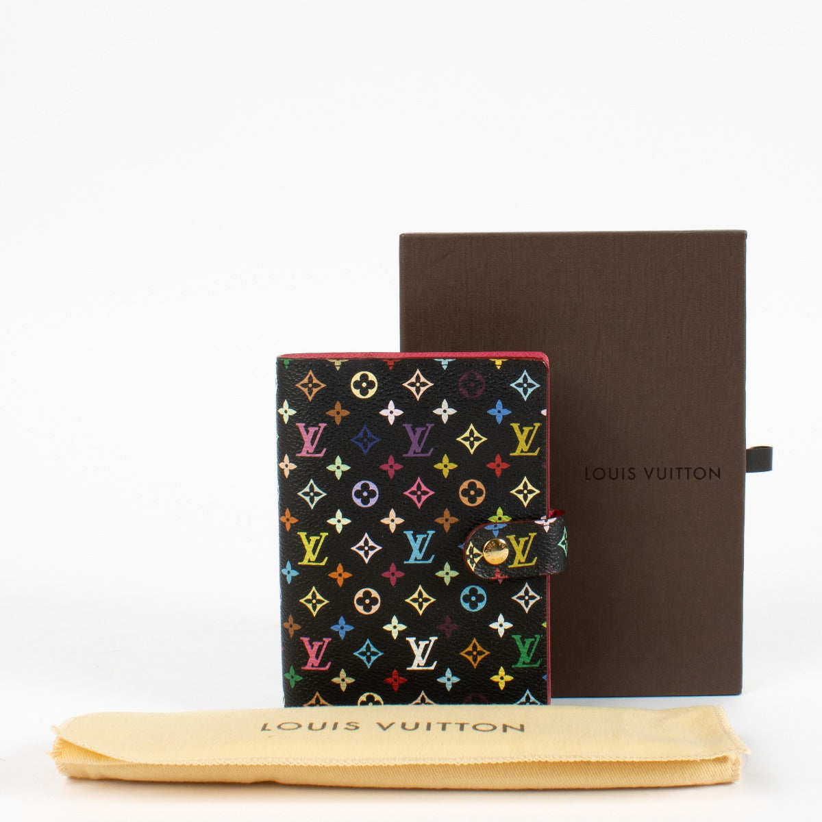 Authentic pre-loved Louis Vuitton x Takashi Murakami Monogram Multicolor Ring Agenda Cover on Labellov.com